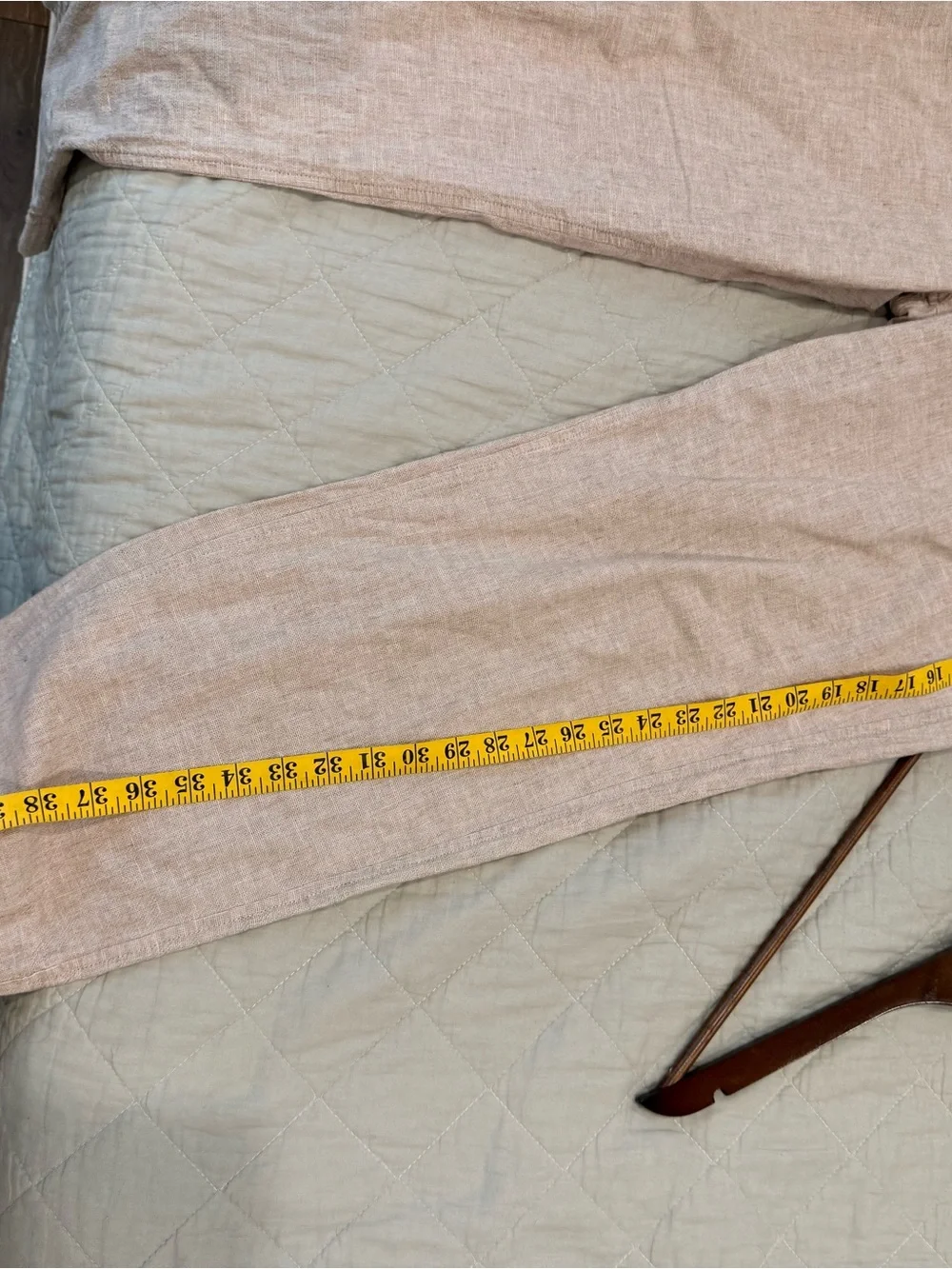 Abercrombie & Fitch Light Beige Linen-Blend Chinos